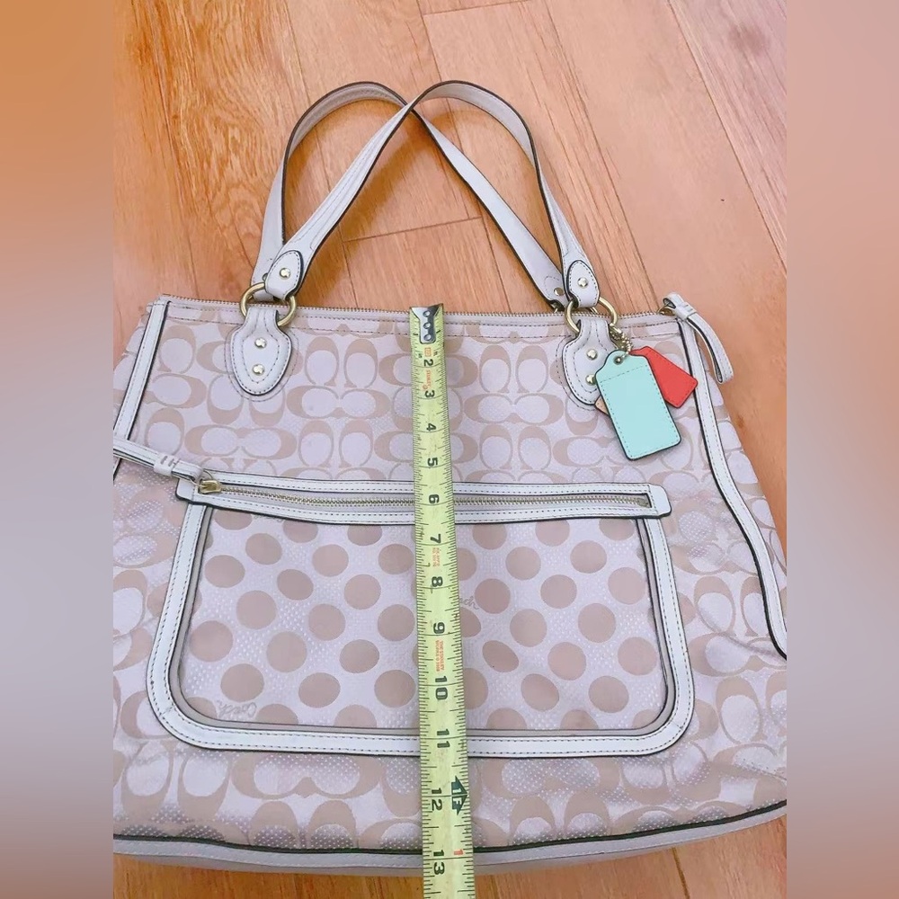 Vintage coach Poppy Hallie Signature Tote Bag polka dot pattern zippered pocket‎ - Picture 15 of 16